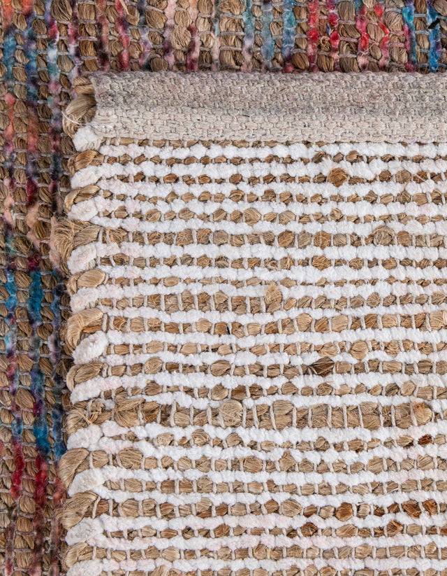 Antique Blue 9' x 12' Chenille Jute Rectangle Area Rug Vintage Distressed Boho All Natural Eco-Friendly Sustainable Carpet for Living Dining Office Dorm Rooms for Sale at Rug Engine