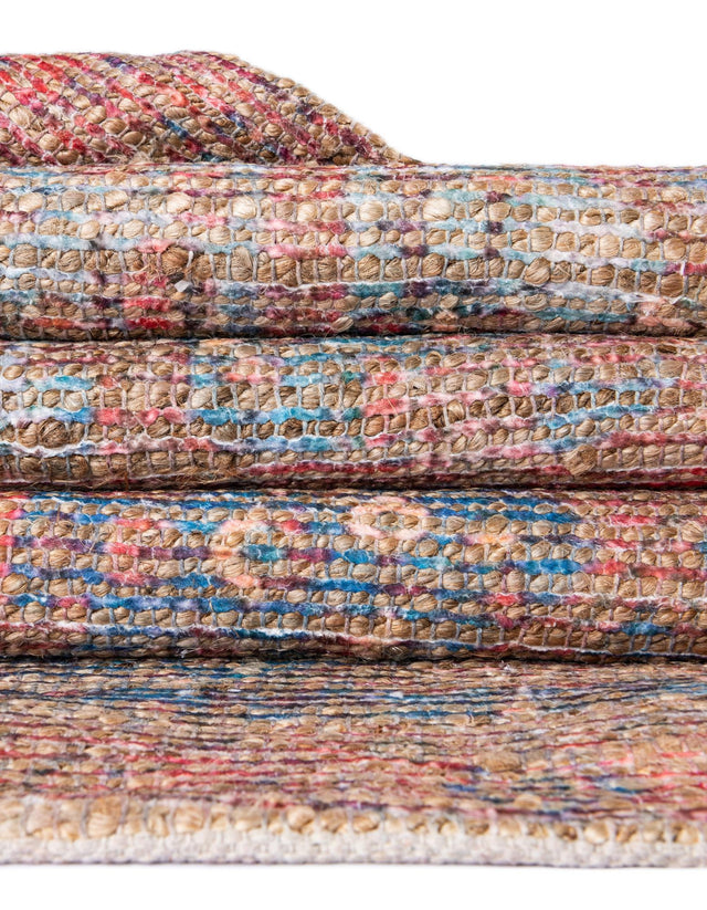 Antique Blue 9' x 12' Chenille Jute Rectangle Area Rug Vintage Distressed Boho All Natural Eco-Friendly Sustainable Carpet for Living Dining Office Dorm Rooms for Sale at Rug Engine