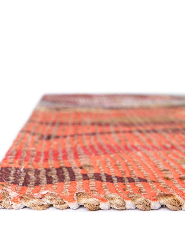 Multicolor 4' 1 x 6' 1 Chenille Jute Rectangle Area Rug Vintage Distressed Boho All Natural Eco-Friendly Sustainable Carpet for Living Dining Office Dorm Rooms for Sale at Rug Engine