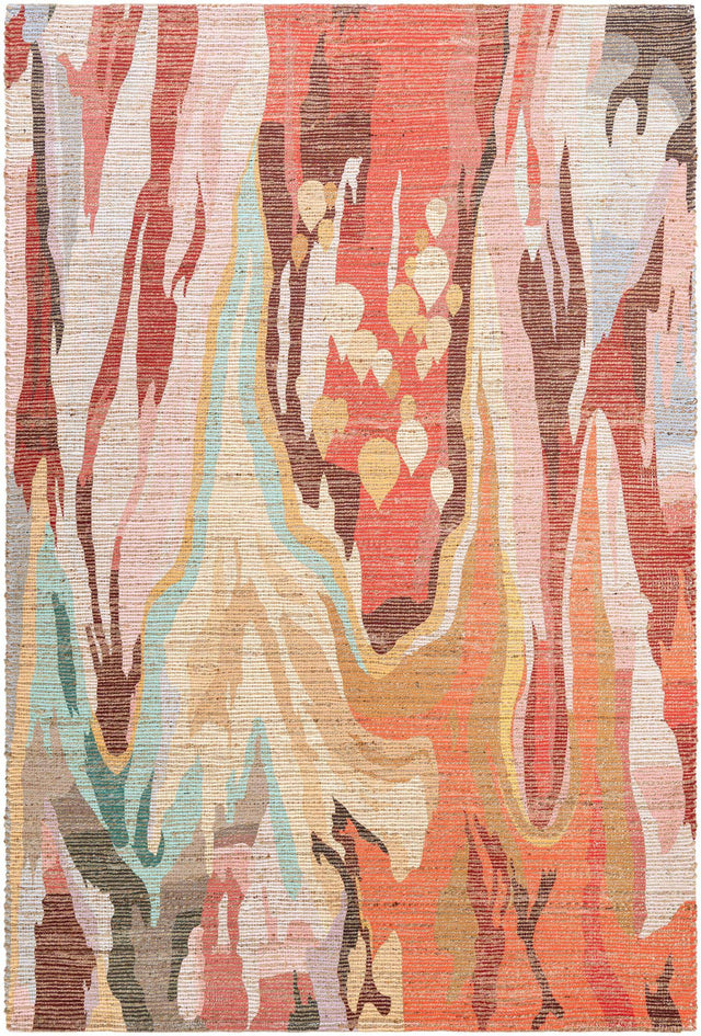 Multicolor 6' 1 x 9' Chenille Jute Rectangle Area Rug Vintage Distressed Boho All Natural Eco-Friendly Sustainable Carpet for Living Dining Office Dorm Rooms for Sale at Rug Engine
