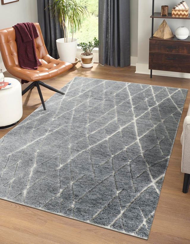 Silver Gray 4' 1 x 6' 1 Atlas Moroccan Wool Rectangle Area Rug New Zealand Wool With Cotton Backing All Natural Indoor Living Dining Room Bedroom Office Carpet for Sale at Rug Engine