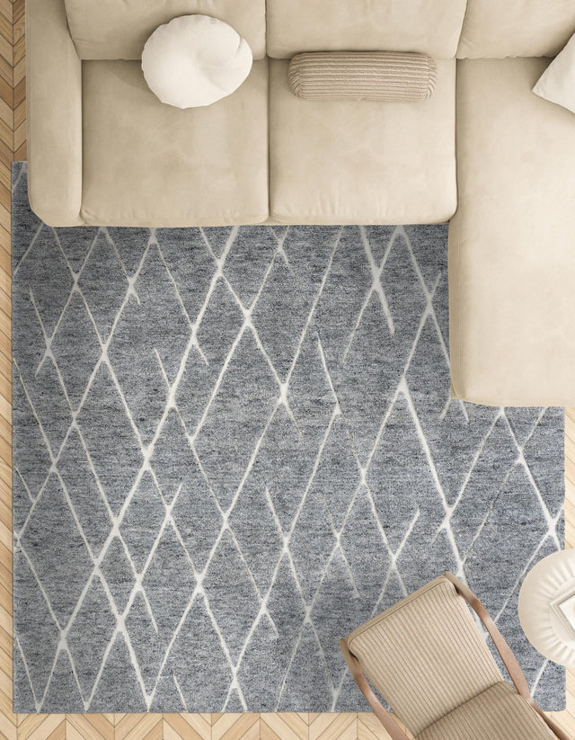 Silver Gray 10' x 10' Atlas Moroccan Wool Square Area Rug New Zealand Wool With Cotton Backing All Natural Indoor Living Dining Room Bedroom Office Carpet for Sale at Rug Engine