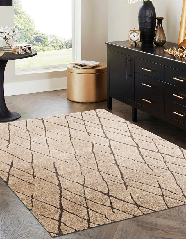 Camel Brown 7' 10 x 10' Atlas Moroccan Wool Rectangle Area Rug New Zealand Wool With Cotton Backing All Natural Indoor Living Dining Room Bedroom Office Carpet for Sale at Rug Engine