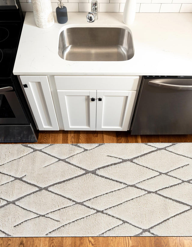 Pure Ivory 2' x 8' Atlas Moroccan Wool Runner Area Rug New Zealand Wool With Cotton Backing All Natural Indoor Living Dining Room Bedroom Office Carpet for Sale at Rug Engine