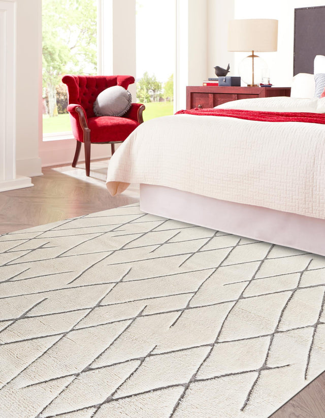 Pure Ivory 10' x 10' Atlas Moroccan Wool Square Area Rug New Zealand Wool With Cotton Backing All Natural Indoor Living Dining Room Bedroom Office Carpet for Sale at Rug Engine