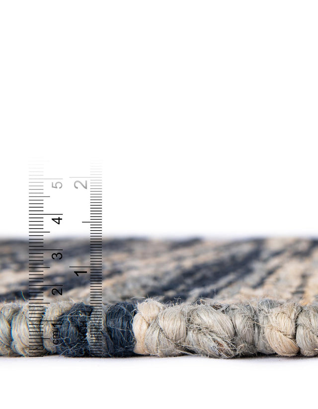 Navy Blue and Ivory 9' x 12' Chunky Jute Rectangle Area Rug 100% All Natural Jute Sustainable Eco-Friendly Carpet Mat for Natural Interior Design Homes for Sale at Rug Engine