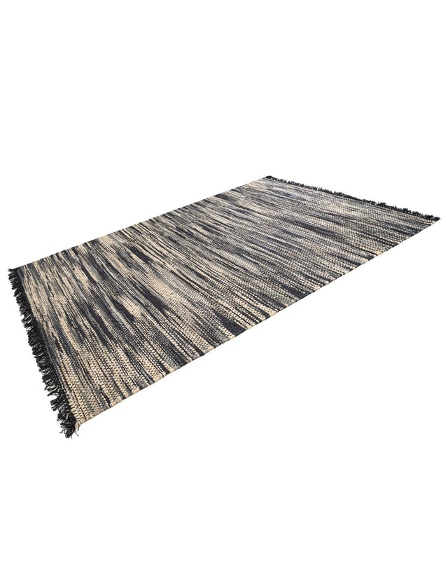 Navy Blue and Ivory 7' 1 x 10' Chunky Jute Rectangle Area Rug 100% All Natural Jute Sustainable Eco-Friendly Carpet Mat for Natural Interior Design Homes for Sale at Rug Engine