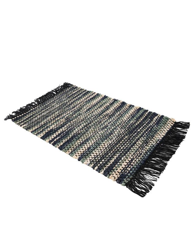 Green and Ivory 2' x 3' 1 Chunky Jute Rectangle Area Rug 100% All Natural Jute Sustainable Eco-Friendly Carpet Mat for Natural Interior Design Homes for Sale at Rug Engine