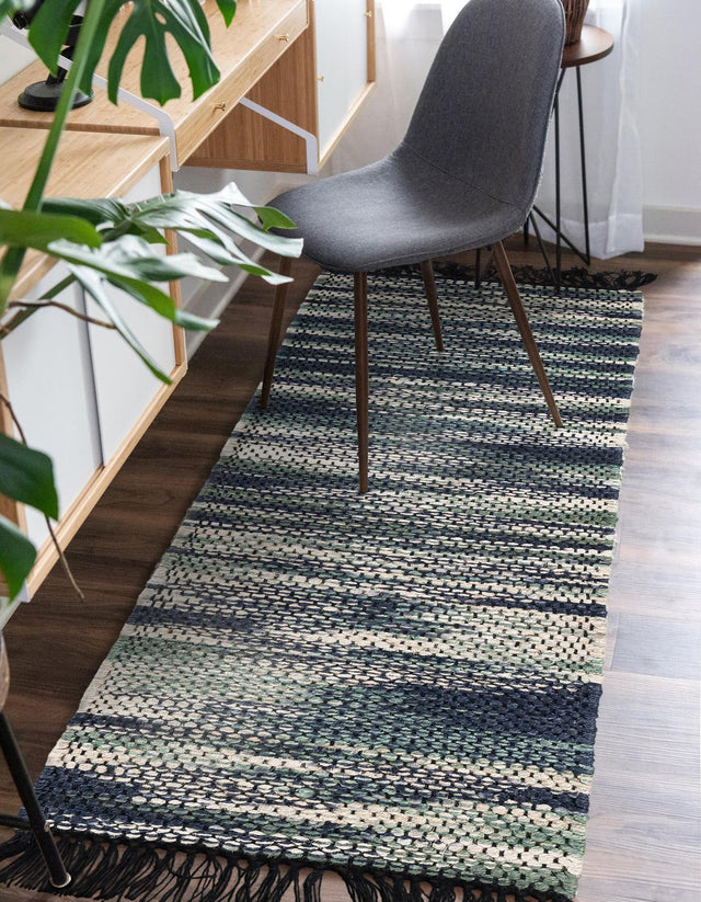 Green and Ivory 2' x 6' 1 Chunky Jute Runner Area Rug 100% All Natural Jute Sustainable Eco-Friendly Carpet Mat for Natural Interior Design Homes for Sale at Rug Engine