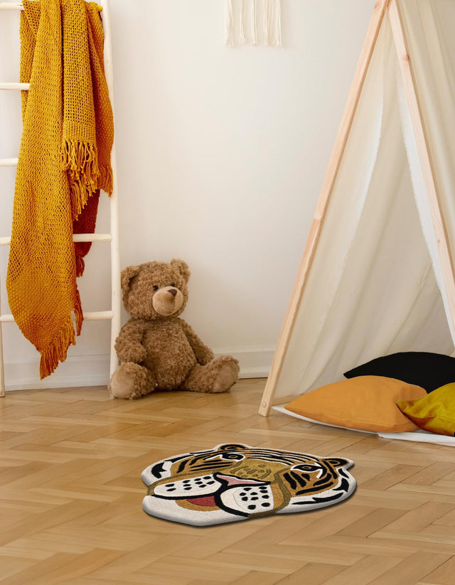 Multicolor 4' 1 x 4' 1 Playtime Kids Wool Freeform Area Rug for Baby Nursery, Toddler Playroom, Bedrooms