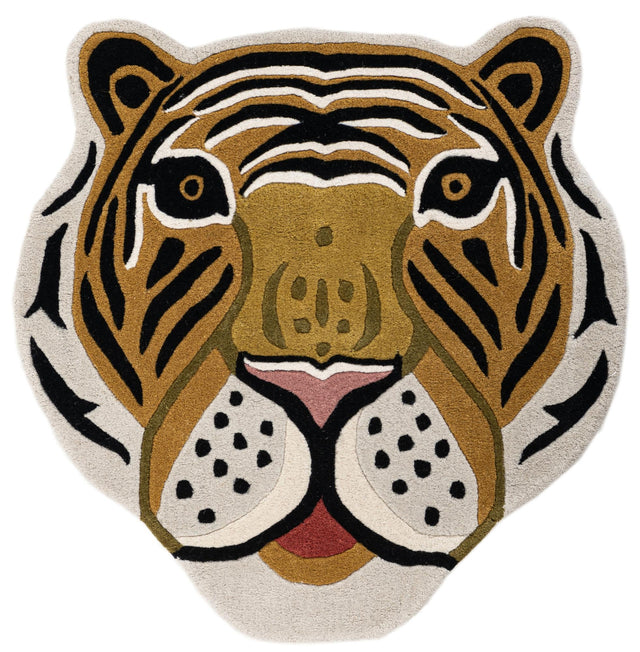 Multicolor 3' 1 x 3' 1 Playtime Kids Wool Freeform Area Rug for Baby Nursery, Toddler Playroom, Bedrooms