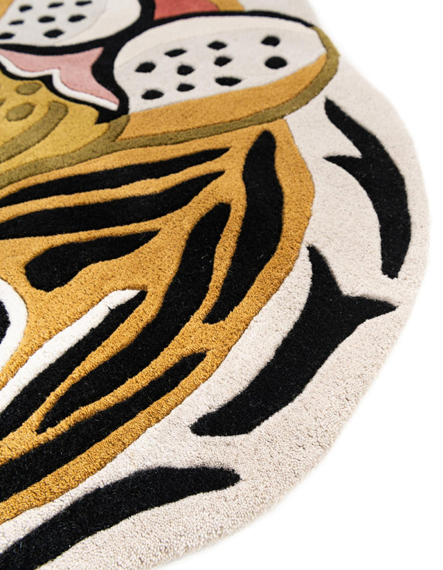 Multicolor 5' 1 x 5' 1 Playtime Kids Wool Freeform Area Rug for Baby Nursery, Toddler Playroom, Bedrooms