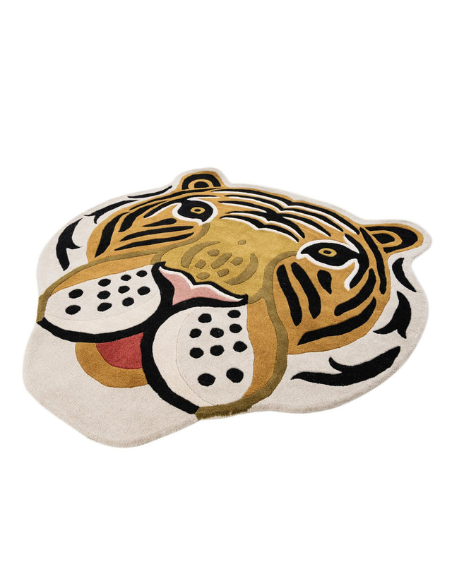 Multicolor 5' 1 x 5' 1 Playtime Kids Wool Freeform Area Rug for Baby Nursery, Toddler Playroom, Bedrooms