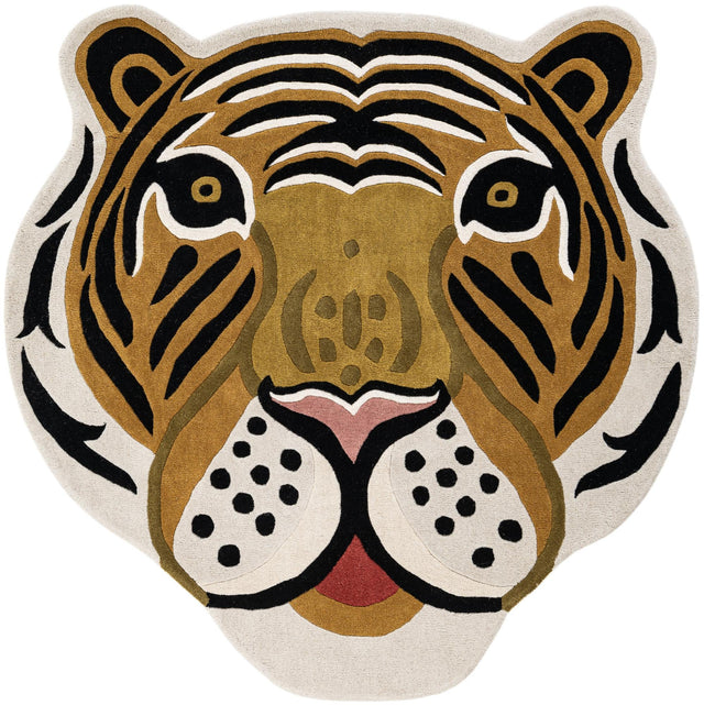 Multicolor 5' 1 x 5' 1 Playtime Kids Wool Freeform Area Rug for Baby Nursery, Toddler Playroom, Bedrooms