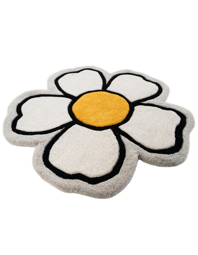 Ivory 2' 2 x 2' 2 Playtime Kids Wool Freeform Area Rug for Baby Nursery, Toddler Playroom, Bedrooms