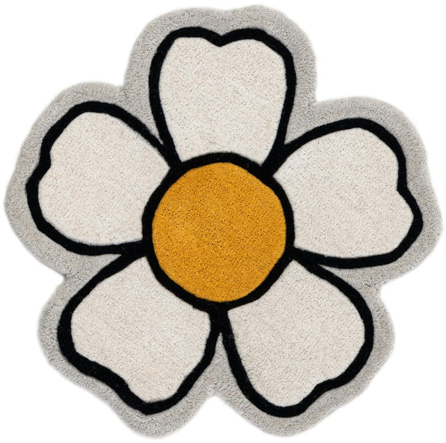 Ivory 2' 2 x 2' 2 Playtime Kids Wool Freeform Area Rug for Baby Nursery, Toddler Playroom, Bedrooms