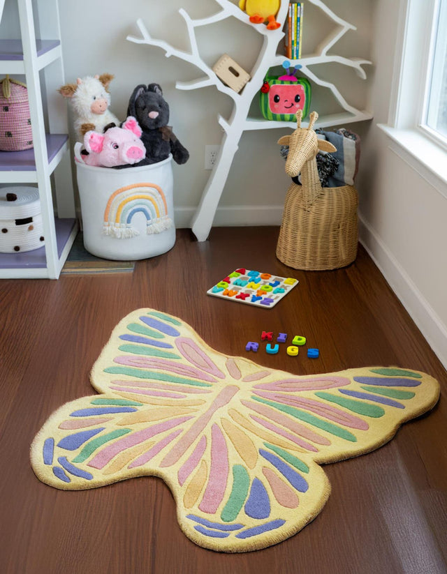 Multicolor 2' 7 x 2' 11 Playtime Kids Wool Freeform Area Rug for Baby Nursery, Toddler Playroom, Bedrooms Hand Tufted High Quality Dense Wool Pile Natural Carpet for Sale at Rug Engine