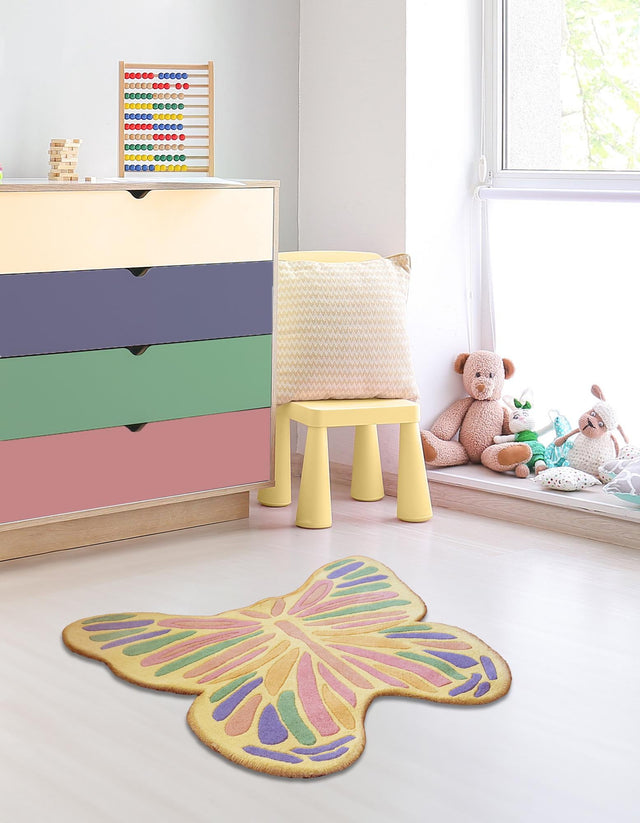 Multicolor 2' 7 x 2' 11 Playtime Kids Wool Freeform Area Rug for Baby Nursery, Toddler Playroom, Bedrooms Hand Tufted High Quality Dense Wool Pile Natural Carpet for Sale at Rug Engine