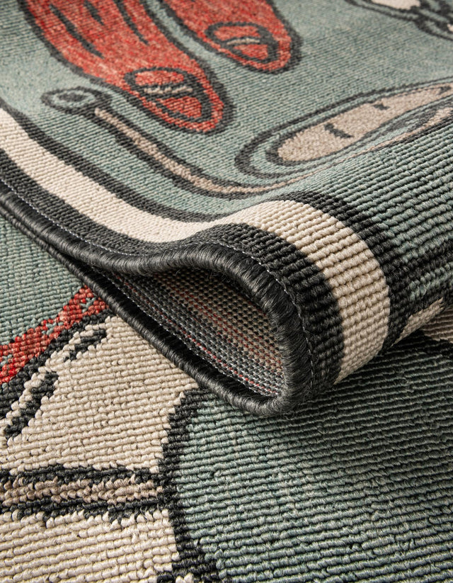 Blue 2' x 8' Outdoor Coastal Runner Area Rug Weather Resistant for Patio, Deck, Terrace, Balcony, Porch 100% Polypropylene Coastal Decor Carpet for Sale at Rug Engine