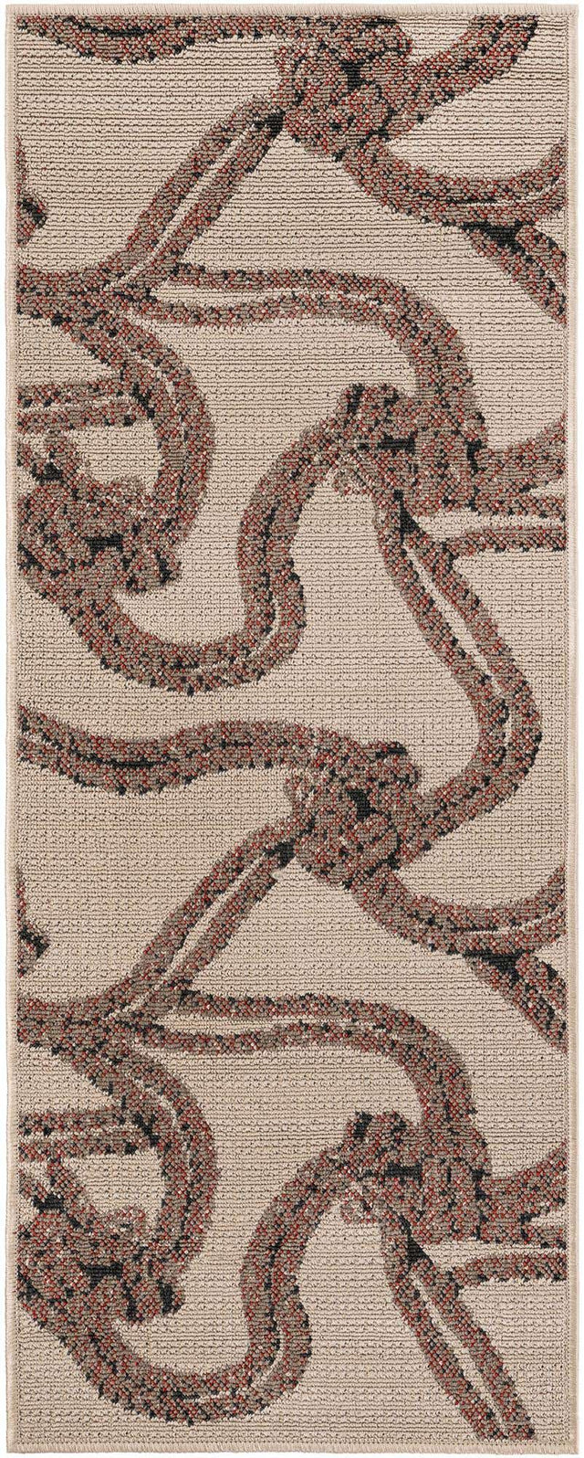 Beige 2' x 5' 1 Outdoor Coastal Runner Area Rug Weather Resistant for Patio, Deck, Terrace, Balcony, Porch 100% Polypropylene Coastal Decor Carpet for Sale at Rug Engine