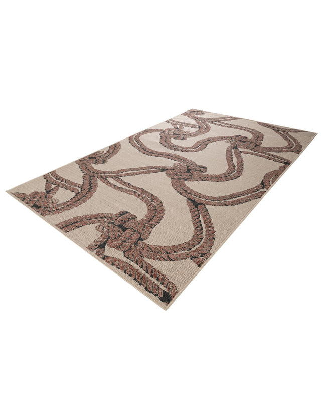 Beige 5' 1 x 8' Outdoor Coastal Rectangle Area Rug Weather Resistant for Patio, Deck, Terrace, Balcony, Porch 100% Polypropylene Coastal Decor Carpet for Sale at Rug Engine