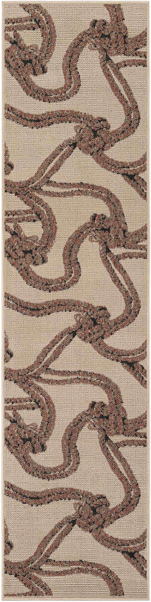 Beige 2' x 8' Outdoor Coastal Runner Area Rug Weather Resistant for Patio, Deck, Terrace, Balcony, Porch 100% Polypropylene Coastal Decor Carpet for Sale at Rug Engine