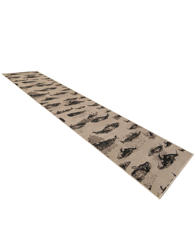 Beige 2' 7 x 12' Outdoor Coastal Runner Area Rug Weather Resistant for Patio, Deck, Terrace, Balcony, Porch 100% Polypropylene Coastal Decor Carpet for Sale at Rug Engine