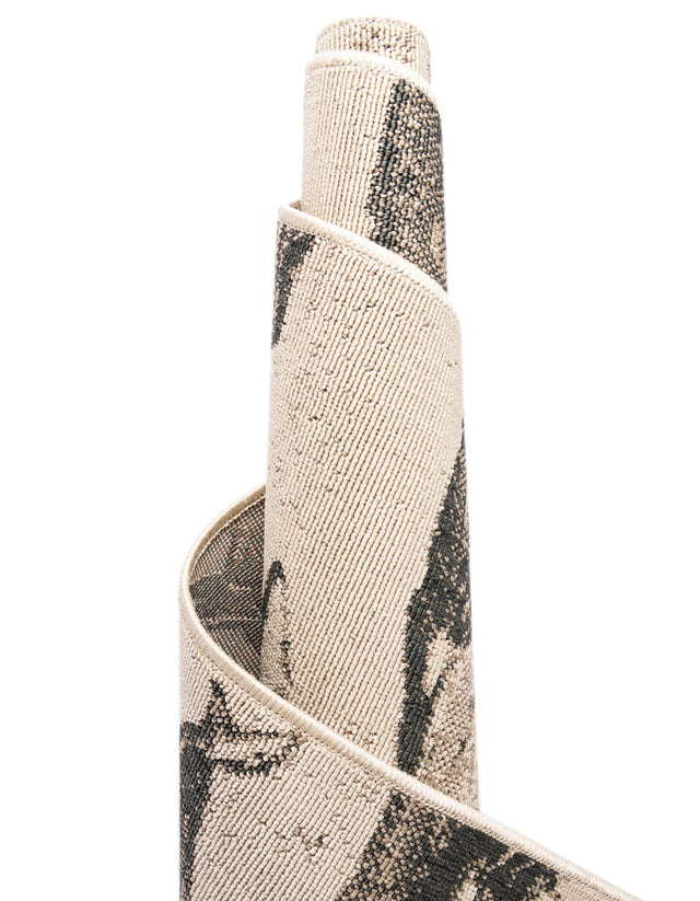 Beige 2' 7 x 12' Outdoor Coastal Runner Area Rug Weather Resistant for Patio, Deck, Terrace, Balcony, Porch 100% Polypropylene Coastal Decor Carpet for Sale at Rug Engine