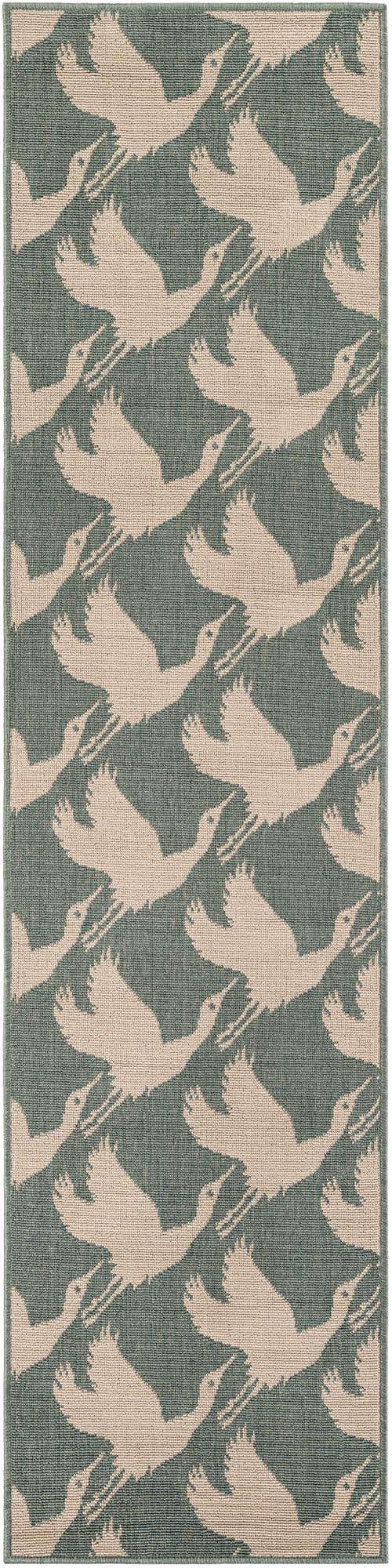 Stone Blue 2' x 8' Outdoor Coastal Runner Area Rug Weather Resistant for Patio, Deck, Terrace, Balcony, Porch 100% Polypropylene Coastal Decor Carpet for Sale at Rug Engine