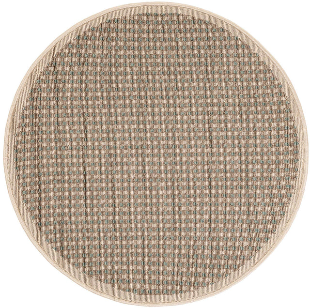 Brown 3' 1 x 3' 1 Outdoor Border Round Area Rug Weather Resistant for Patio, Deck, Terrace, Balcony, Porch 100% Polypropylene Classic Bordered Carpet for Sale at Rug Engine