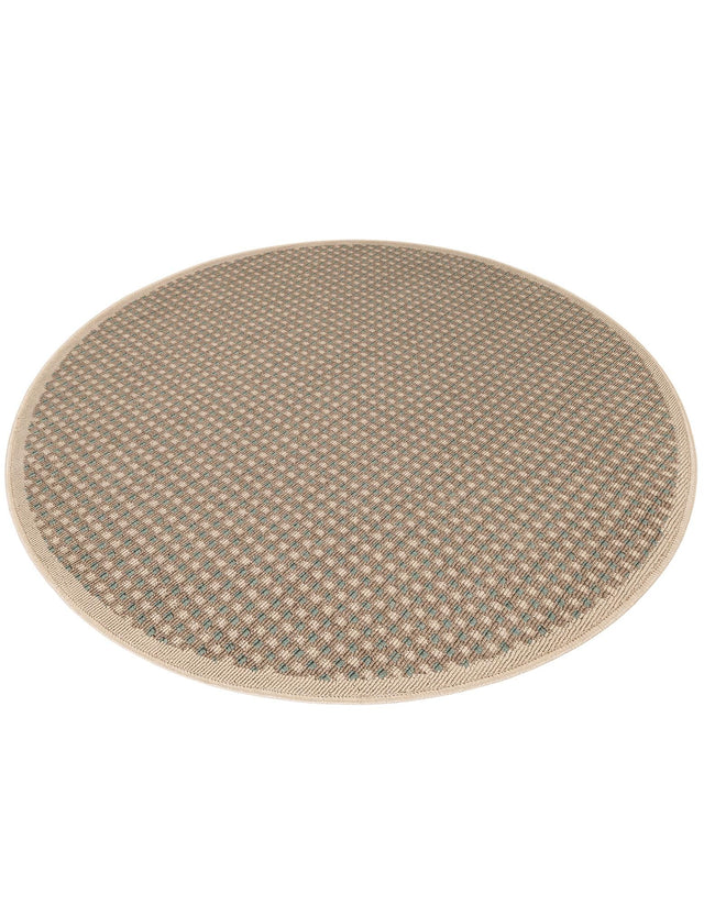 Brown 4' 1 x 4' 1 Outdoor Border Round Area Rug Weather Resistant for Patio, Deck, Terrace, Balcony, Porch 100% Polypropylene Classic Bordered Carpet for Sale at Rug Engine