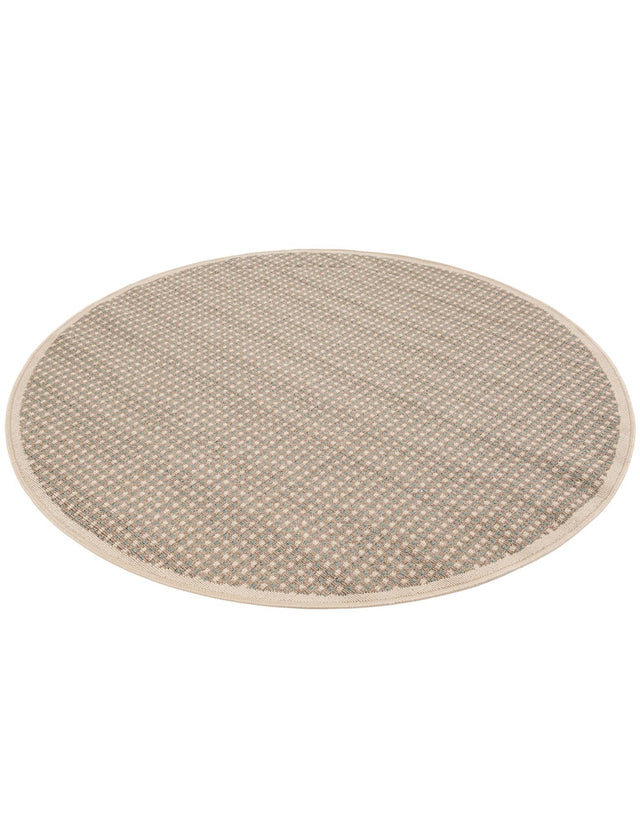 Brown 5' 1 x 5' 1 Outdoor Border Round Area Rug Weather Resistant for Patio, Deck, Terrace, Balcony, Porch 100% Polypropylene Classic Bordered Carpet for Sale at Rug Engine