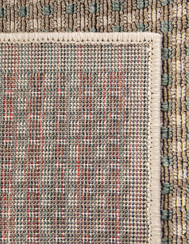 Brown 4' 1 x 6' 1 Outdoor Border Rectangle Area Rug Weather Resistant for Patio, Deck, Terrace, Balcony, Porch 100% Polypropylene Classic Bordered Carpet for Sale at Rug Engine