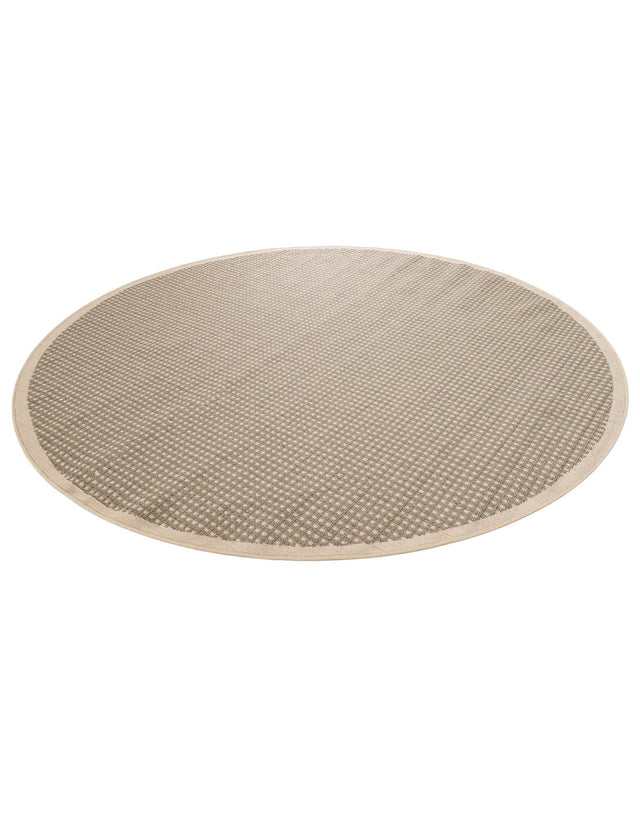 Brown 7' 10 x 7' 10 Outdoor Border Round Area Rug Weather Resistant for Patio, Deck, Terrace, Balcony, Porch 100% Polypropylene Classic Bordered Carpet for Sale at Rug Engine