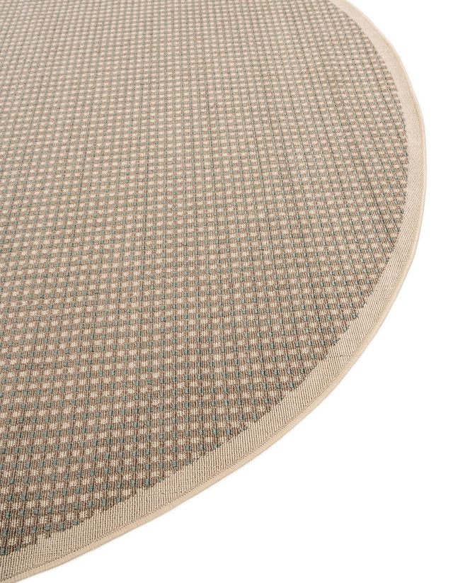 Brown 5' 1 x 5' 1 Outdoor Border Round Area Rug Weather Resistant for Patio, Deck, Terrace, Balcony, Porch 100% Polypropylene Classic Bordered Carpet for Sale at Rug Engine