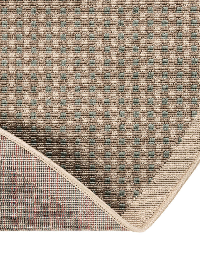 Brown 6' 1 x 6' 1 Outdoor Border Round Area Rug Weather Resistant for Patio, Deck, Terrace, Balcony, Porch 100% Polypropylene Classic Bordered Carpet for Sale at Rug Engine