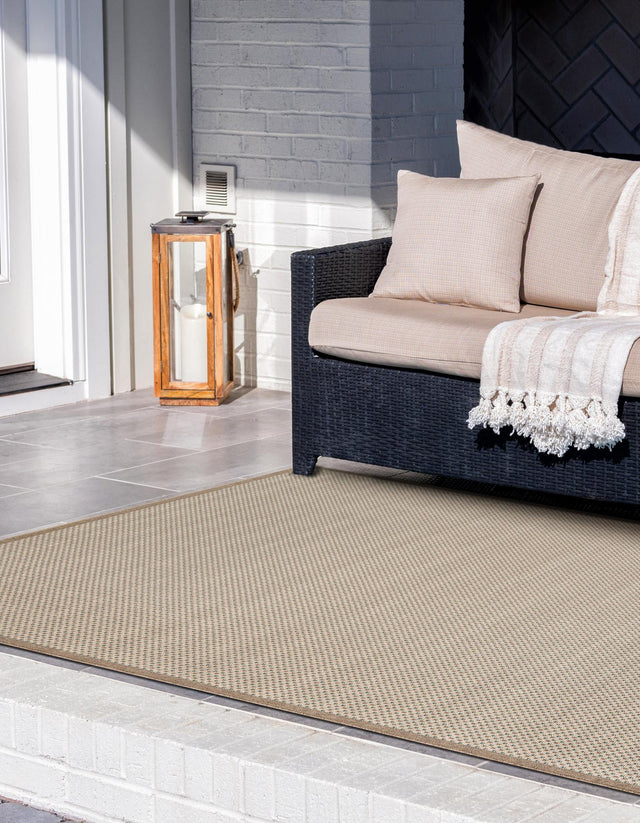 Beige 2' x 3' 1 Outdoor Border Rectangle Area Rug Weather Resistant for Patio, Deck, Terrace, Balcony, Porch 100% Polypropylene Classic Bordered Carpet for Sale at Rug Engine
