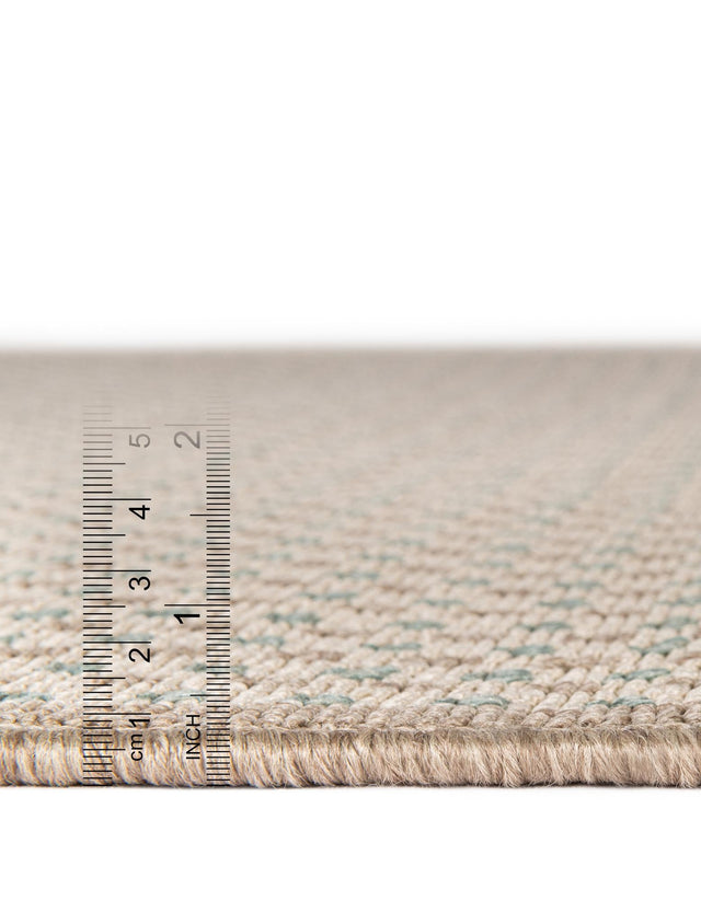 Beige 2' 7 x 12' Outdoor Border Runner Area Rug Weather Resistant for Patio, Deck, Terrace, Balcony, Porch 100% Polypropylene Classic Bordered Carpet for Sale at Rug Engine