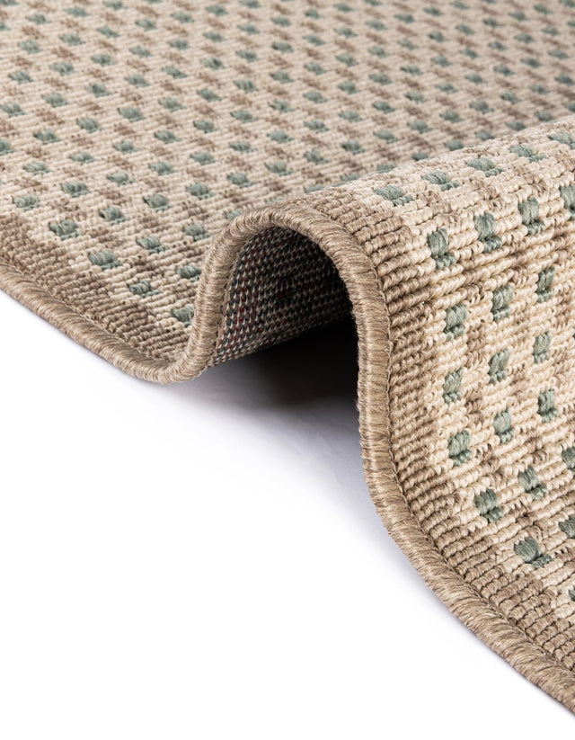 Beige 2' 7 x 12' Outdoor Border Runner Area Rug Weather Resistant for Patio, Deck, Terrace, Balcony, Porch 100% Polypropylene Classic Bordered Carpet for Sale at Rug Engine