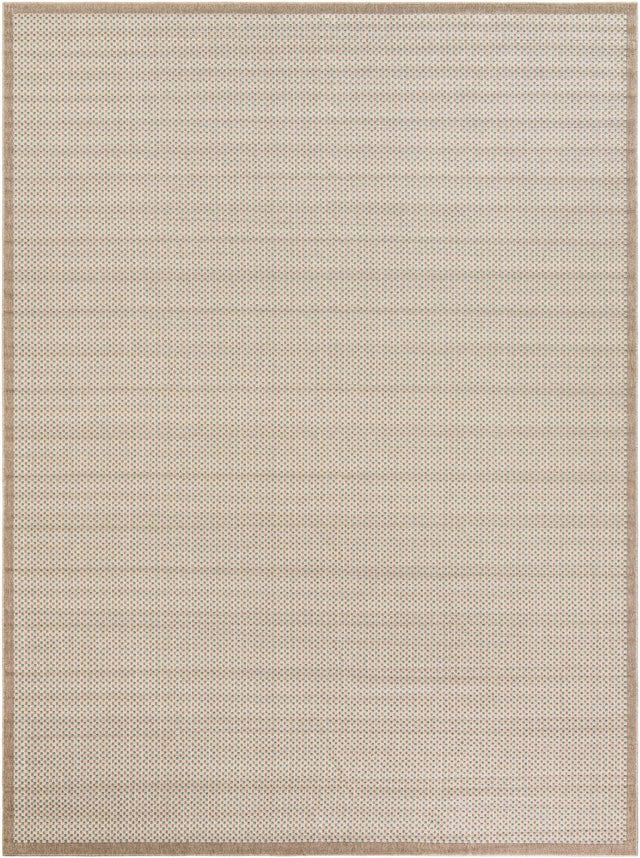 Beige 9' x 12' Outdoor Border Rectangle Area Rug Weather Resistant for Patio, Deck, Terrace, Balcony, Porch 100% Polypropylene Classic Bordered Carpet for Sale at Rug Engine