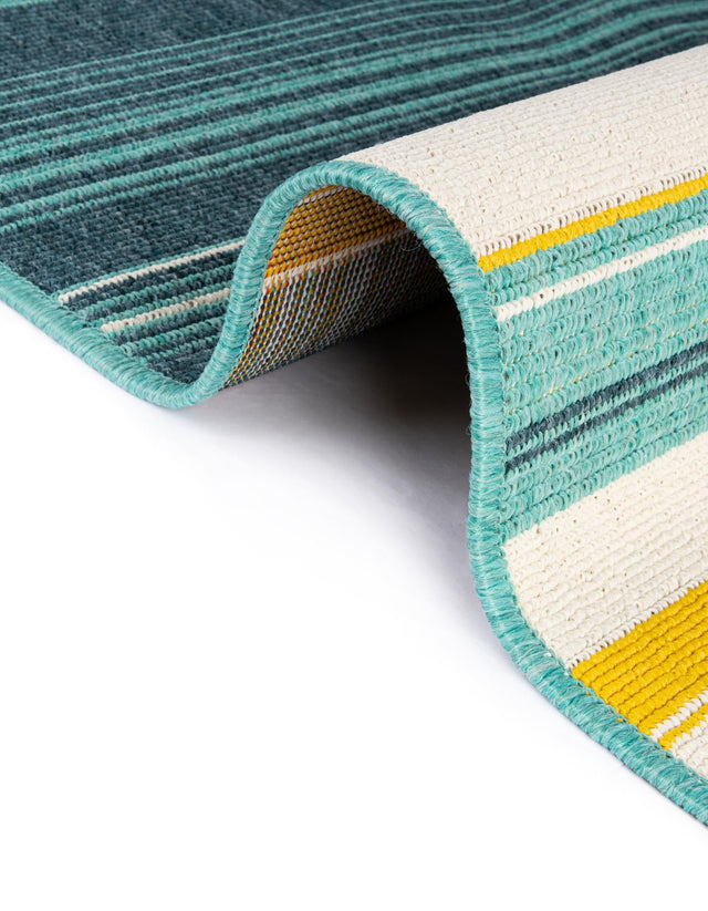 Multicolor 2' 7 x 12' Outdoor Border Runner Area Rug Weather Resistant for Patio, Deck, Terrace, Balcony, Porch 100% Polypropylene Classic Bordered Carpet for Sale at Rug Engine