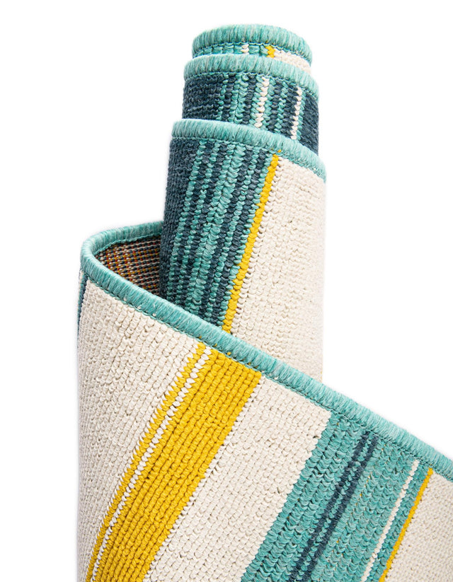 Multicolor 2' 7 x 12' Outdoor Border Runner Area Rug Weather Resistant for Patio, Deck, Terrace, Balcony, Porch 100% Polypropylene Classic Bordered Carpet for Sale at Rug Engine