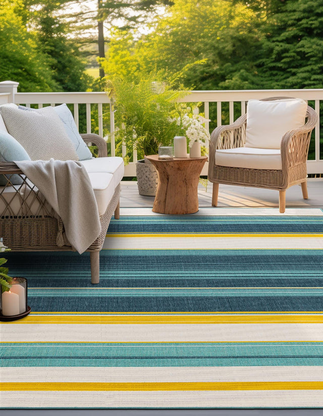 Multicolor 7' 10 x 7' 10 Outdoor Border Square Area Rug Weather Resistant for Patio, Deck, Terrace, Balcony, Porch 100% Polypropylene Classic Bordered Carpet for Sale at Rug Engine