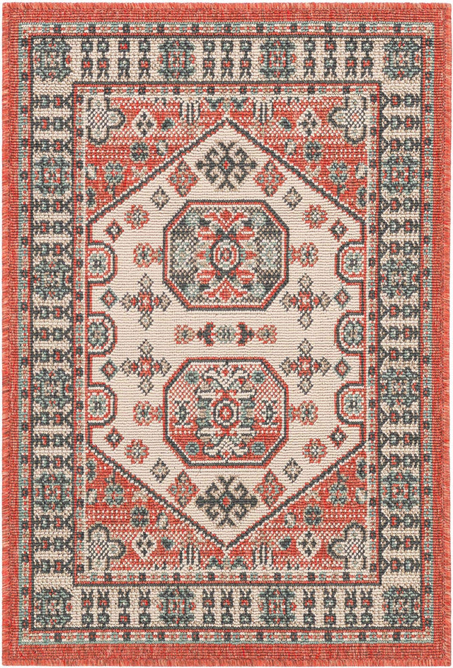 Multicolor 2' x 3' 1 Outdoor Traditional Rectangle Area Rug Weather Resistant for Patio, Deck, Terrace, Balcony, Porch Classical Design Outside Carpet for Sale at Rug Engine