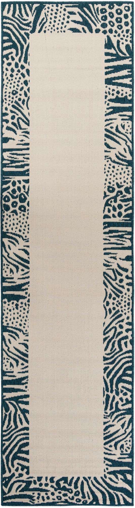 Ivory 2' 7 x 10' Outdoor Safari Runner Area Rug Weather Resistant for Patio, Deck, Terrace, Balcony, Porch Animal Print Wildlife Nature Carpet for Sale at Rug Engine