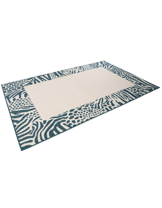 Ivory 5' 1 x 8' Outdoor Safari Rectangle Area Rug Weather Resistant for Patio, Deck, Terrace, Balcony, Porch Animal Print Wildlife Nature Carpet for Sale at Rug Engine