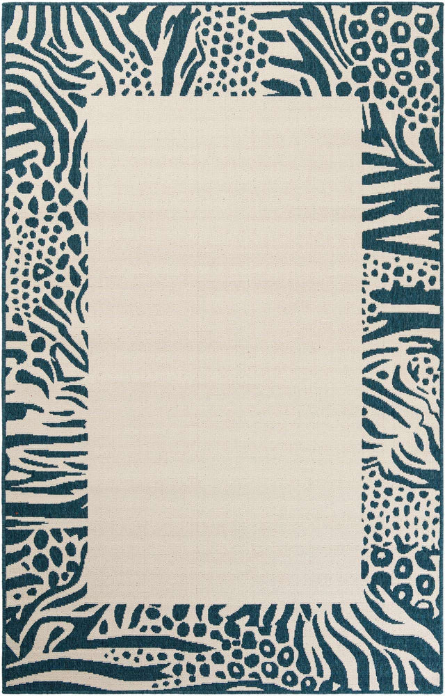 Ivory 5' 1 x 8' Outdoor Safari Rectangle Area Rug Weather Resistant for Patio, Deck, Terrace, Balcony, Porch Animal Print Wildlife Nature Carpet for Sale at Rug Engine