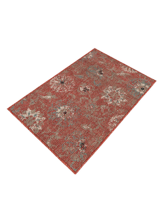 Terracotta 2' x 3' 1 Outdoor Botanical Rectangle Area Rug Weather Resistant for Patio, Deck, Terrace, Balcony, Porch Polypropylene Garden Floral Tropical Carpet for Sale at Rug Engine