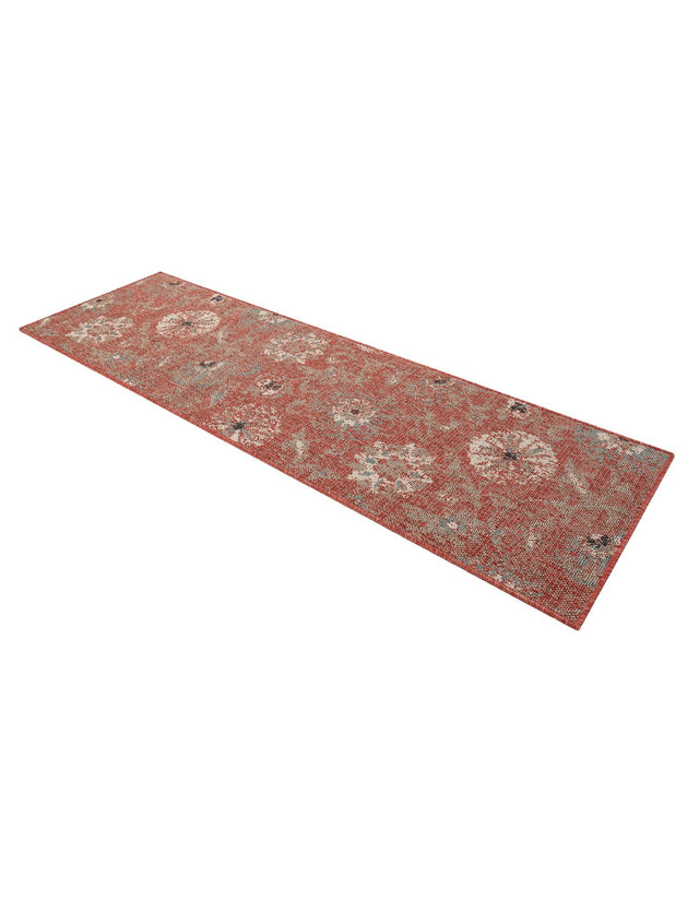 Terracotta 2' x 6' 1 Outdoor Botanical Runner Area Rug Weather Resistant for Patio, Deck, Terrace, Balcony, Porch Polypropylene Garden Floral Tropical Carpet for Sale at Rug Engine