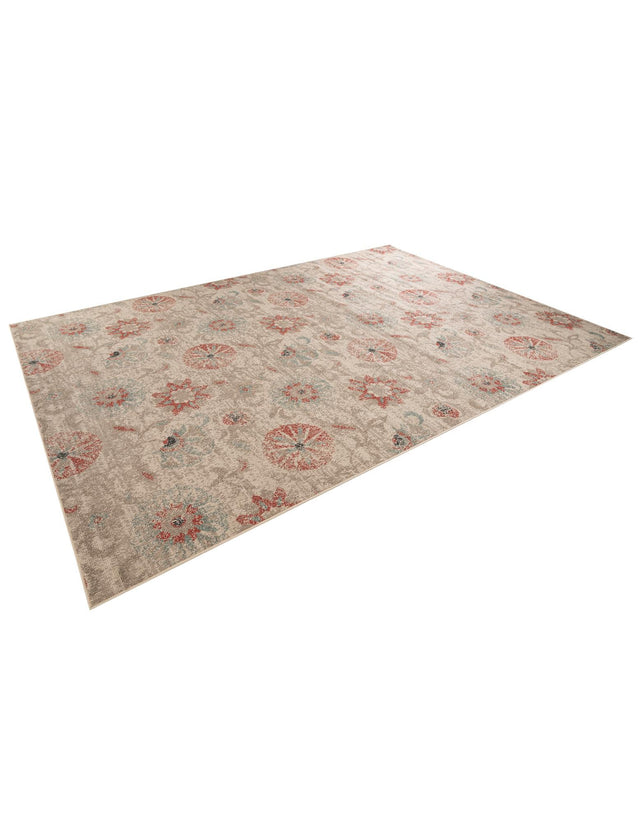 Beige 10' x 14' 2 Outdoor Botanical Rectangle Area Rug Weather Resistant for Patio, Deck, Terrace, Balcony, Porch Polypropylene Garden Floral Tropical Carpet for Sale at Rug Engine